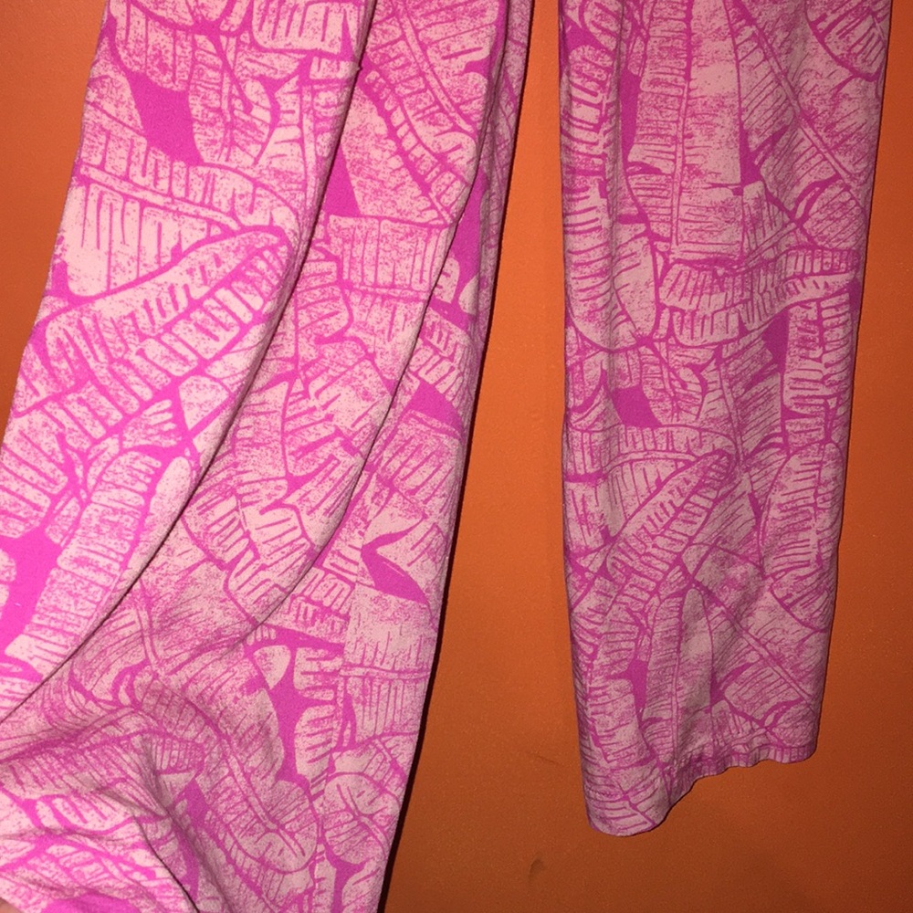 Margaritaville Pink Palm Patterned Wide Leg Pant Overall Jumpsuit Size Small XS - Picture 7 of 16